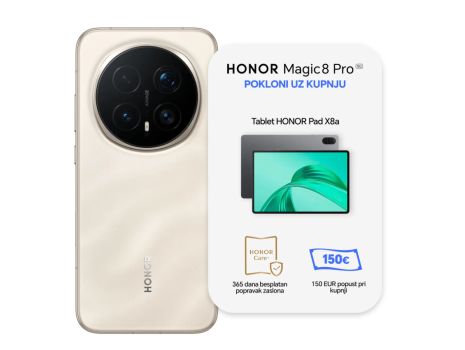 Honor Magic8 Pro 12/512GB Sunrise Gold (15.01.-28.2.2026.) + POKLON UZ PRIJAVU