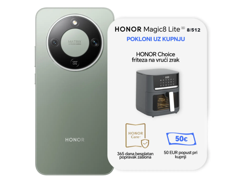 Honor Magic8 Lite 8/512GB Forest Green (15.01.-28.2.2026.) + POKLON UZ PRIJAVU